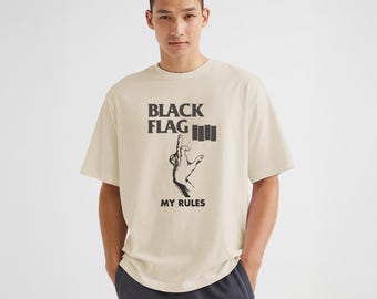 Black Flag 'my Rules' Punk Band T-shirt, Comfort Colors - Etsy