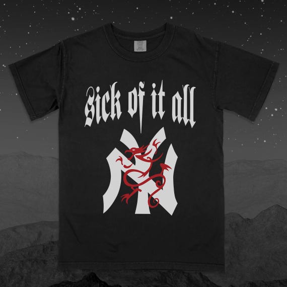 Sick of It All ハードコアバンドTシャツ、90年代ニューヨークグッズ