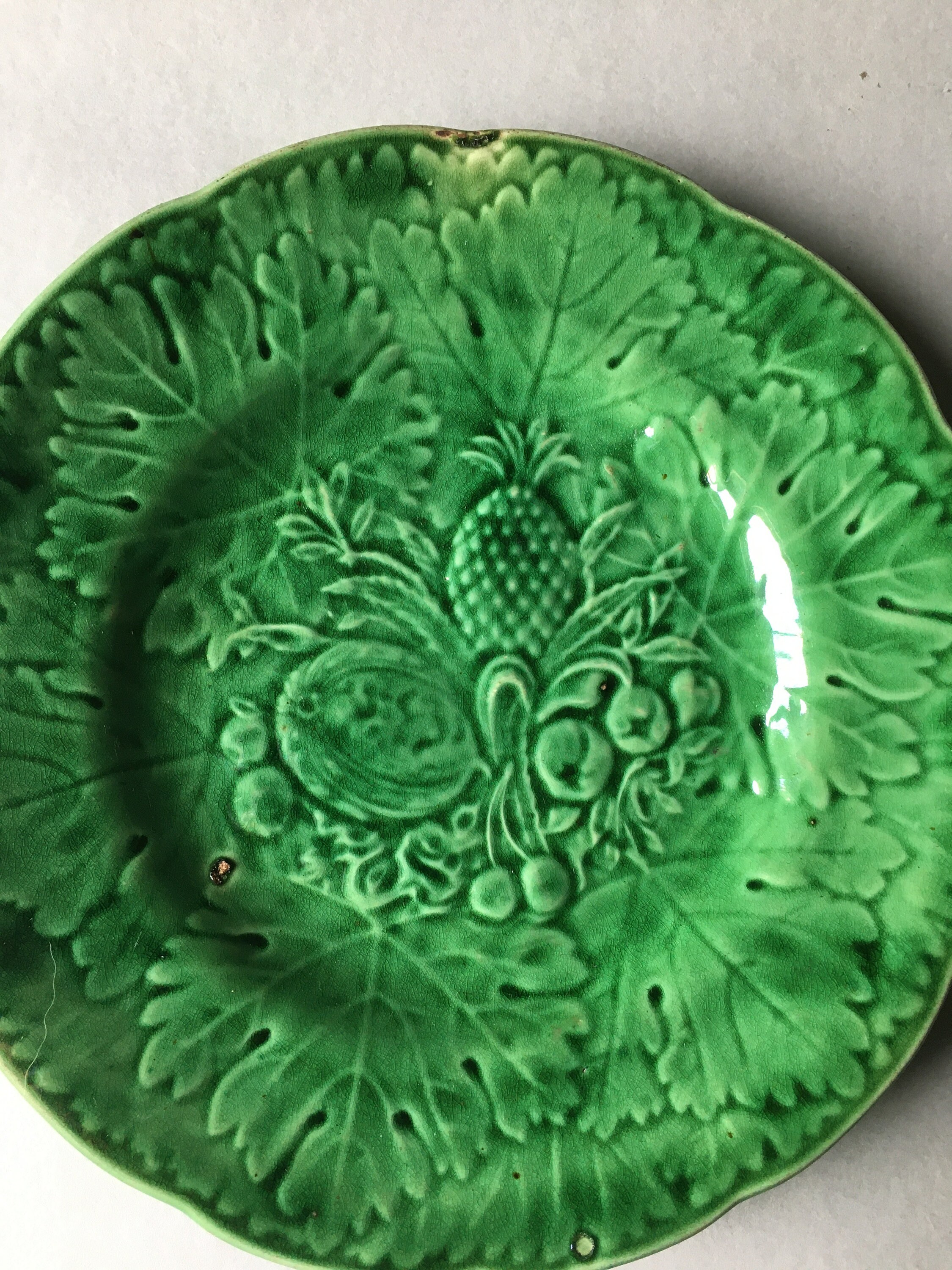 Antique Majolica Plate Fruit Pattern Wedgwood Etsy