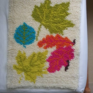 latch hook rug kits Autumn Leaves for adults cross stitch craft