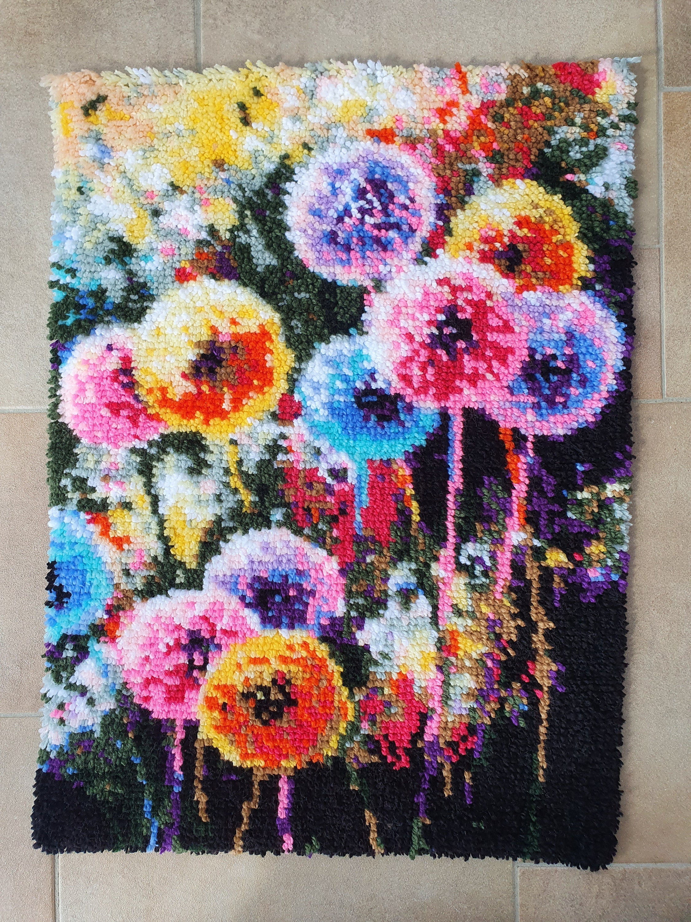 Floral Latch Hook Rug - Etsy