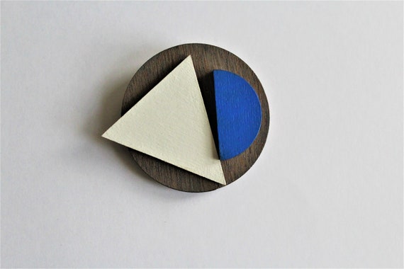Abstract geometrical art brooch, modern jewelery, contemporary pin, multicolored brooch, gift
