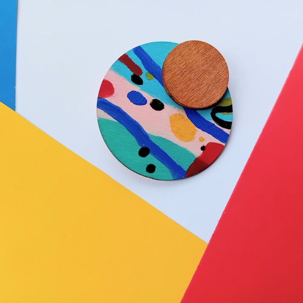 Abstract art brooch,modern brooch,geometrical brooch,gift for her