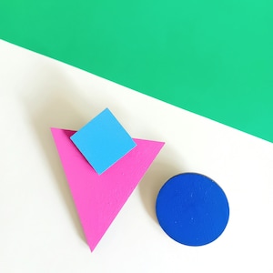 Modern geometrical brooch set,gift for her,bright colours brooch set