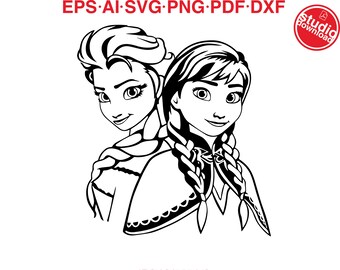 Anna And Elsa Svg Etsy