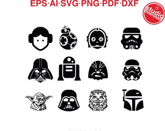 Baby Yoda SVG,PNG,DXF,Star wars,Bb8,Darth Vader,Leia,r2d2 svg for Cut files,cricut,Silhouettes,Scrapbooking,Paper Crafts