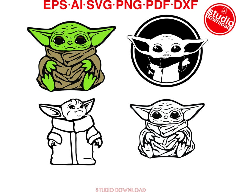 Baby Yoda eps vector Cut Files For Cricut and Silhouette ...