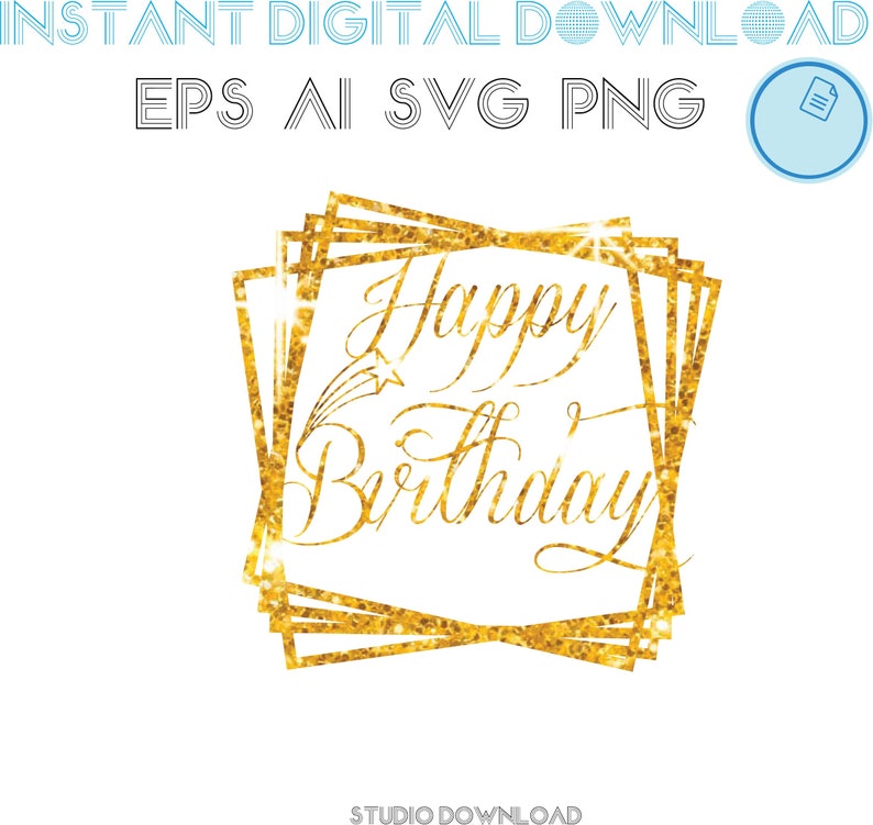 Cake Topper Svg Happy Birthday Squares Svg Birthday Svg Etsy