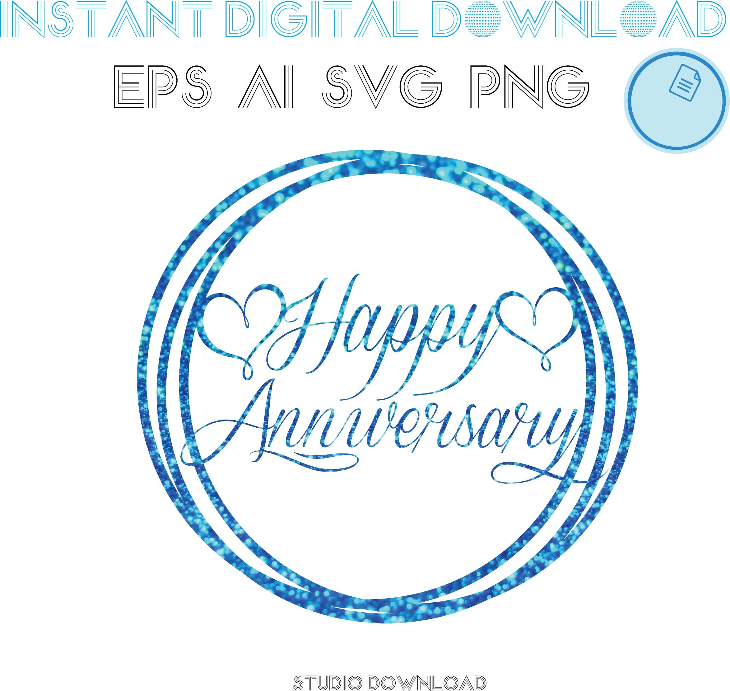 Cake Topper Svg Happy Anniversary Circles Svg Birthday Svg - Etsy Hong Kong
