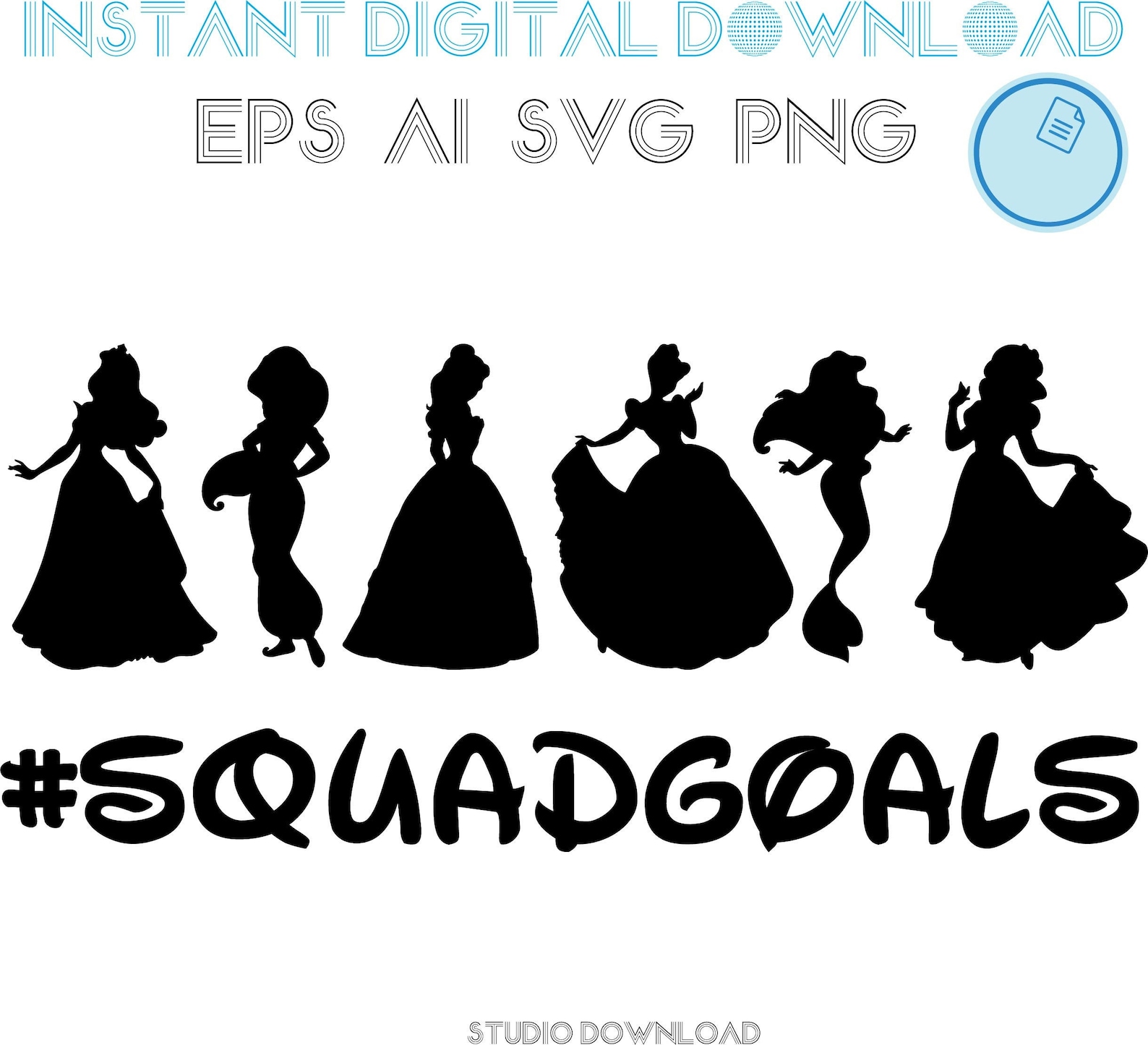 Disney Princess Squad Goals Eps Svg Vector Cut Files for - Etsy