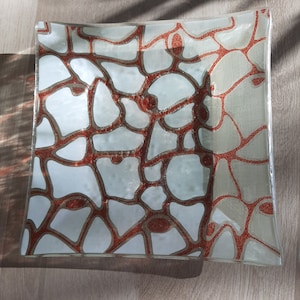 square fused glass plate