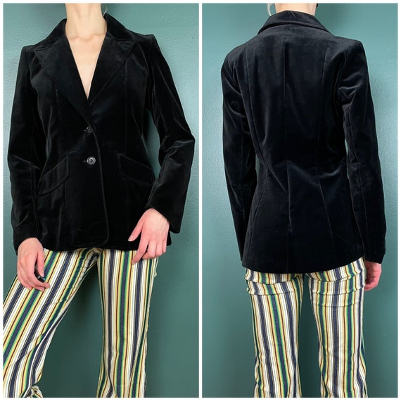Vintage 70/'s Black Velvet Jacket