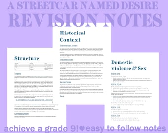 A Level A* Streetcar Revision Notes