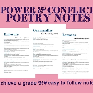 GCSE Grade 8/9 Power & Conflict Poetry Revision Notes