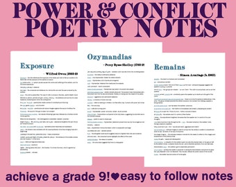 Notas de revisión de poesía sobre poder y conflicto de GCSE de grado 8/9