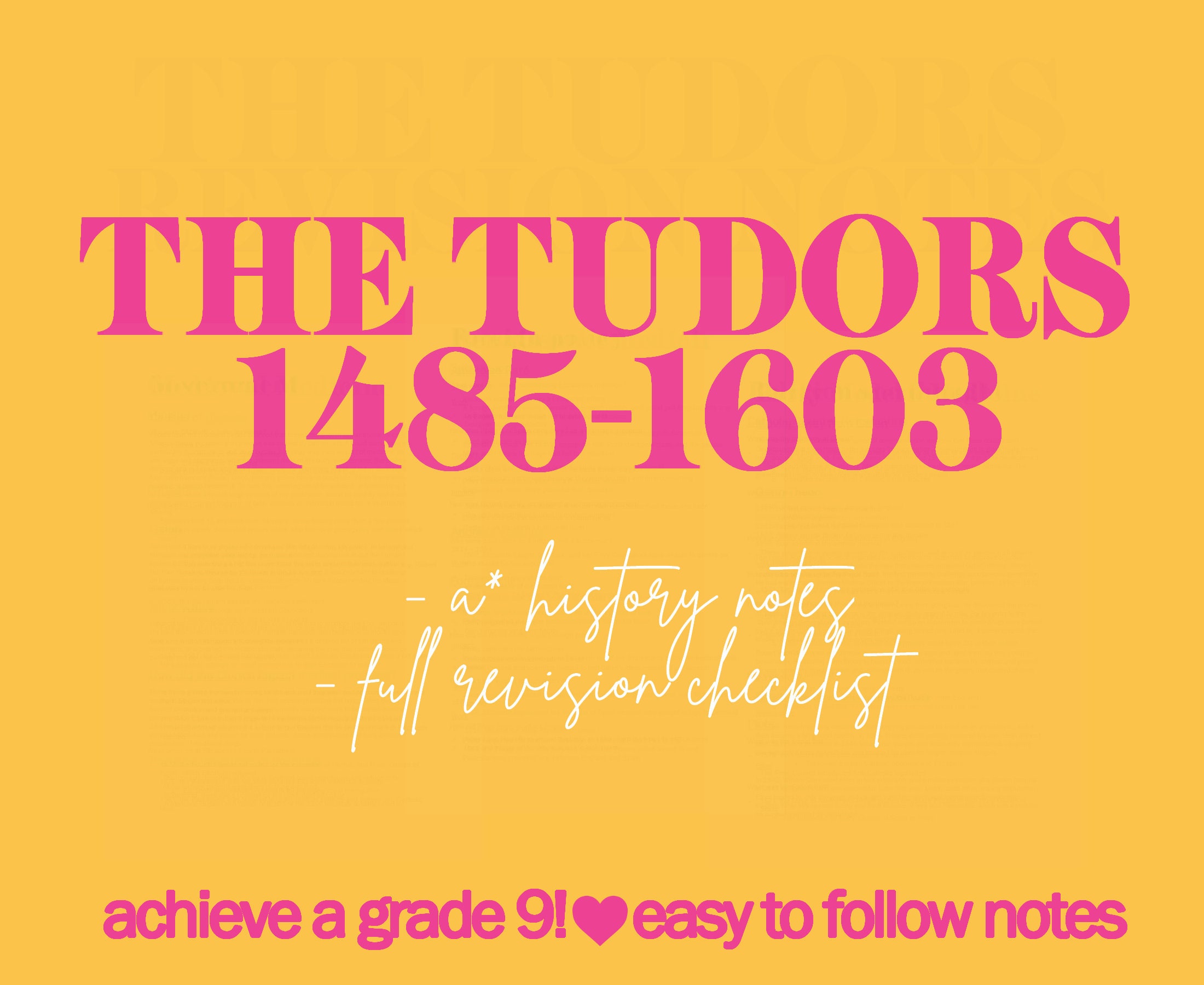 A Level A* History the Tudors, 1485-1603 Revision Notes - Etsy