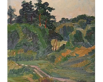 モーゼス・ガントマン、明るい印象派の油絵「洪水のレーニン