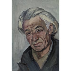 PORTRAIT PAINTING Original oil painting on canvas by Ukrainian artist V.Kravchenko, Portrait of a friend, 1972 Classic Style