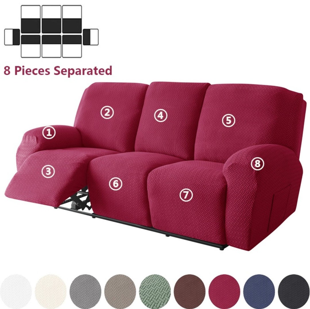 Recliner Sofa Cover Jacquard Thick Highquality Couch Cover Etsy UK