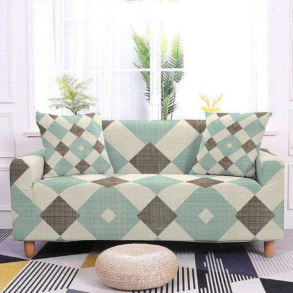 Sofa Cover for Living Room Full Print Dots & Stars Pattern Print Elastic Print Stretch Slipcover Sofa Cover Home Decor 1/2/3/4 Seat #2