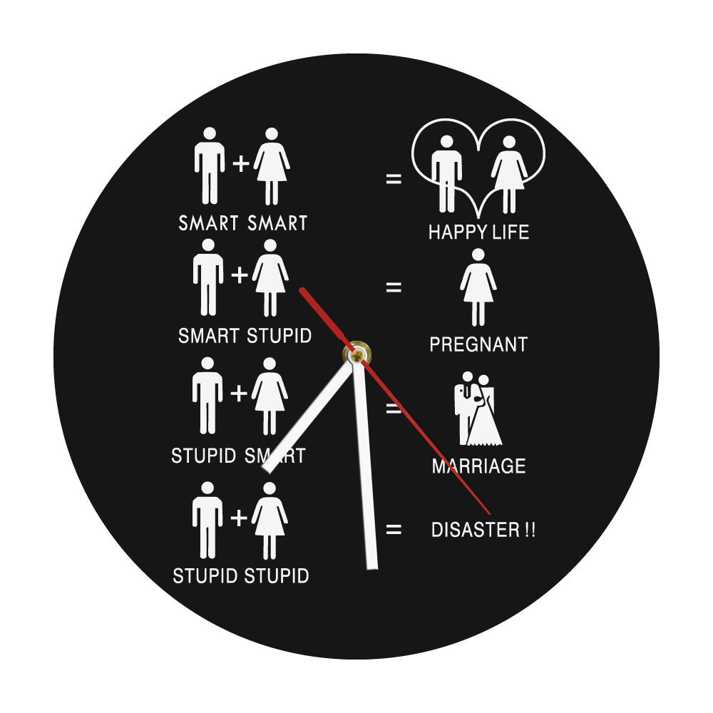 Decorative Wall Clock End Result of Dating Wicked Wedding Etsy