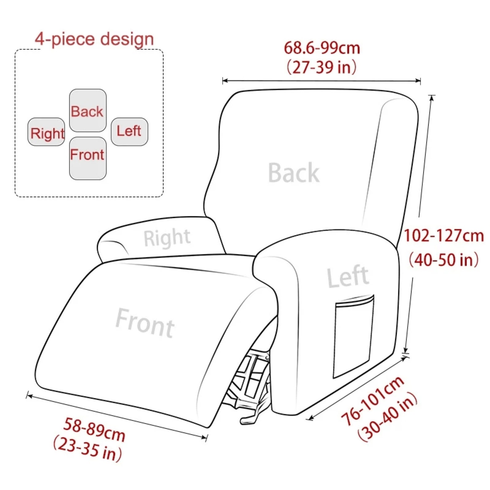 Recliner Sofa Cover Couch Cover Armchair Elastic Case Sofa - Etsy