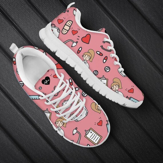 Luxury Brand Cartoon Breathable Pattern Red Bottoms High Top