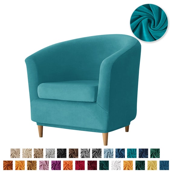 Velvet Club Bath Tub Armchair Cover Thick Elastic Chair Cover for