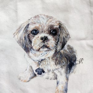 Custom Pet Portrait Canvas Tote Bag, Hand Painted Personalized Pet Gift!
