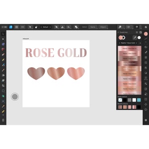 Luxury Rose Gold Metallic Gradient Swatches Palette - 10 Gradient ...