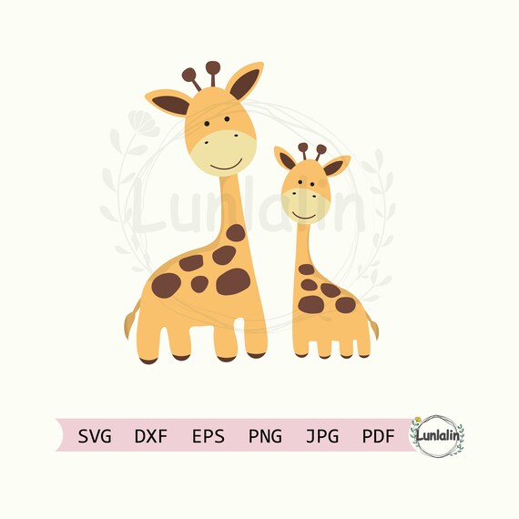 Download Cute Mom And Baby Giraffe Svg Dxf Png Nursery Wall Art Etsy