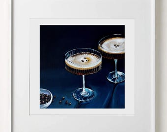 Espresso Martini Art Print: Modern Bar Cart Wall Decor