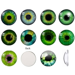 Eyes Glass Cabochons – Mini Animal Eye Cabochons – Half-Round Flatback Glass Eyes for Art Dolls & DIY Jewelry A169