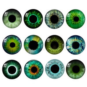 Eyes Glass Cabochons,Round Flat Back Photo Dome Cabochon for Jewelry Making, Pendants, Resin Crafts, and DIY Accessories A168