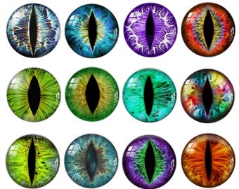 Cabujones de vidrio con forma de ojo de dragón, muñeca y animal para manualidades, bisutería, esculturas y adornos (A208)