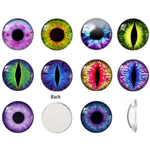 Eyes Glass Cabochons – Dome Glass Eyes for DIY – Assorted Sizes (6mm-58mm) Fantasy Doll & Jewelry Making A171