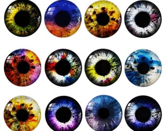 Ojos de cabujón de vidrio: ojos de dragón, muñeca y animal para manualidades, bisutería, esculturas y adornos (A173)