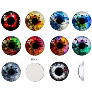 Eyes Glass Cabochons – Multi-Size Animal Glass Eyes – Round and Half-Round Cabochons for Dolls & Jewelry Making A174