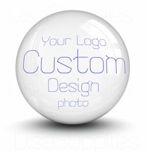 Peut inclure: Sphère blanche avec le texte "Your Logo Custom Design photo" en bleu.