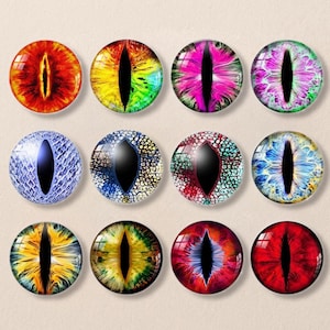 Dragon Eyes Flatback glass Cabochon Glass Dome Eye Cabochon for Doll Making Craft Jewelry Toys DIY Supplies 6mm-58mm A183