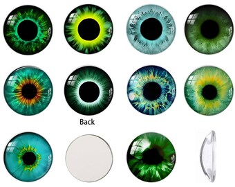 Eyes Glass Cabochons –Fantasy Dragon Eyes – Mixed Color Glass Cabochons for Jewelry, Dolls & Craft Projects A168
