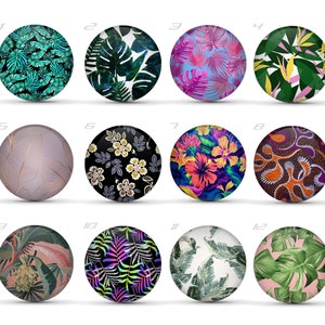 Handmade Photo Round Glass Cabochon leaf 6mm-30mm 139