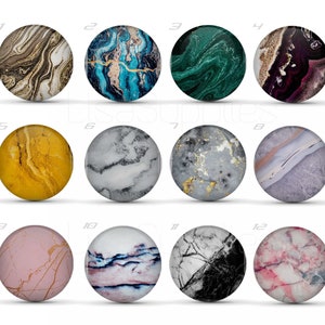 Handmade Round Photo Glass Cabochon Marble stone pattern 6mm-30mm 075