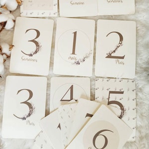 Cartes étapes bébé vintage - cadeau de naissance - souvenirs bébé - première année - cartes étapes fille - cartes étapes garçon