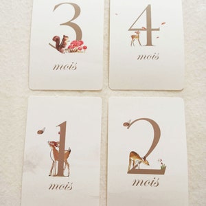 Cartes étapes bébé vintage - cadeau de naissance - souvenirs bébé - première année - cartes étapes fille - cartes étapes garçon, Cartes Deer