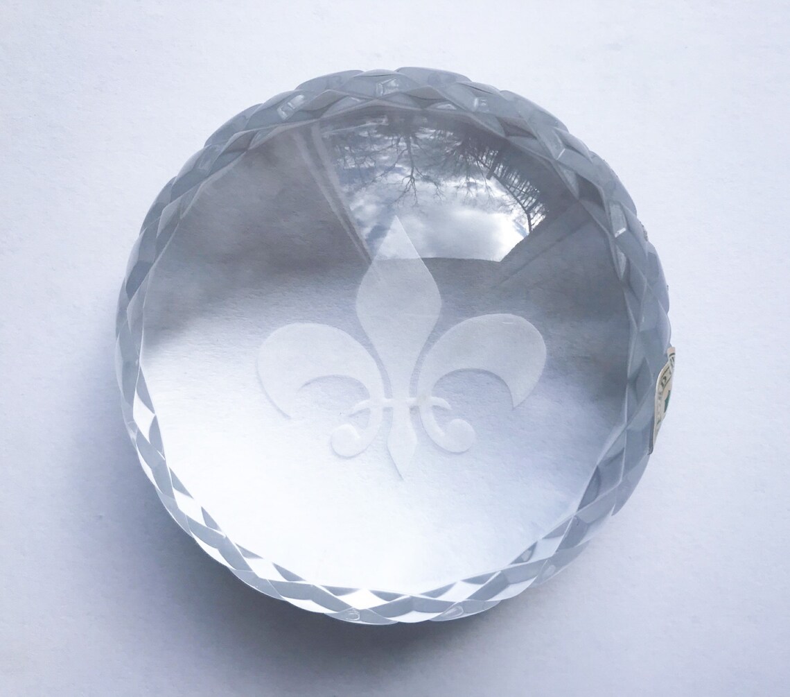 Genuine Waterford Gem Cut Crystal Dome Paperweight Engraved Etsy