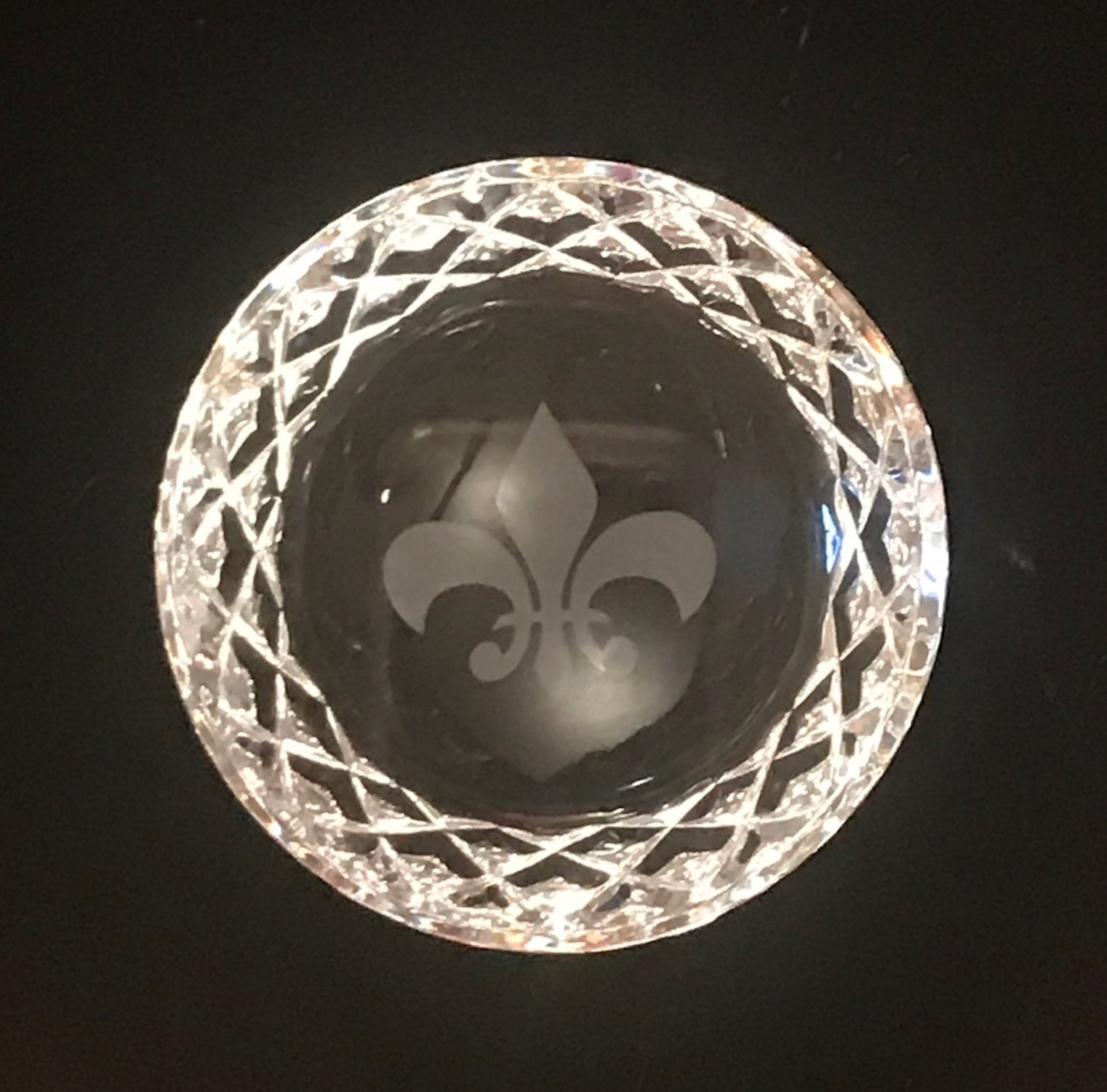Genuine Waterford Gem Cut Crystal Dome Paperweight Engraved  Etsy