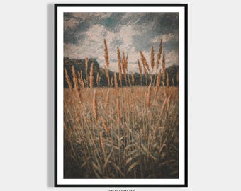 Painting Grasses & Landscape, Art Deco Digital Art Print, Home Decoration Modern Wall Decoration, Living Room Picture Bedroom Dining Room Decoration