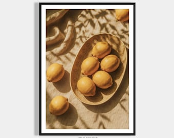 Lemon Decoration Poster Download - Vintage Art Vegetable Garden - Dining Room Picture Kitchen Decoration Wall - Modern Home Decoration Vintage Retro Poster