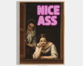 Poster Download Colorful Nice Ass Bathroom Print Digital Poster print yourself Gift Moving House Moving Guest Toilet Decoration Funny Bathroom Pictures
